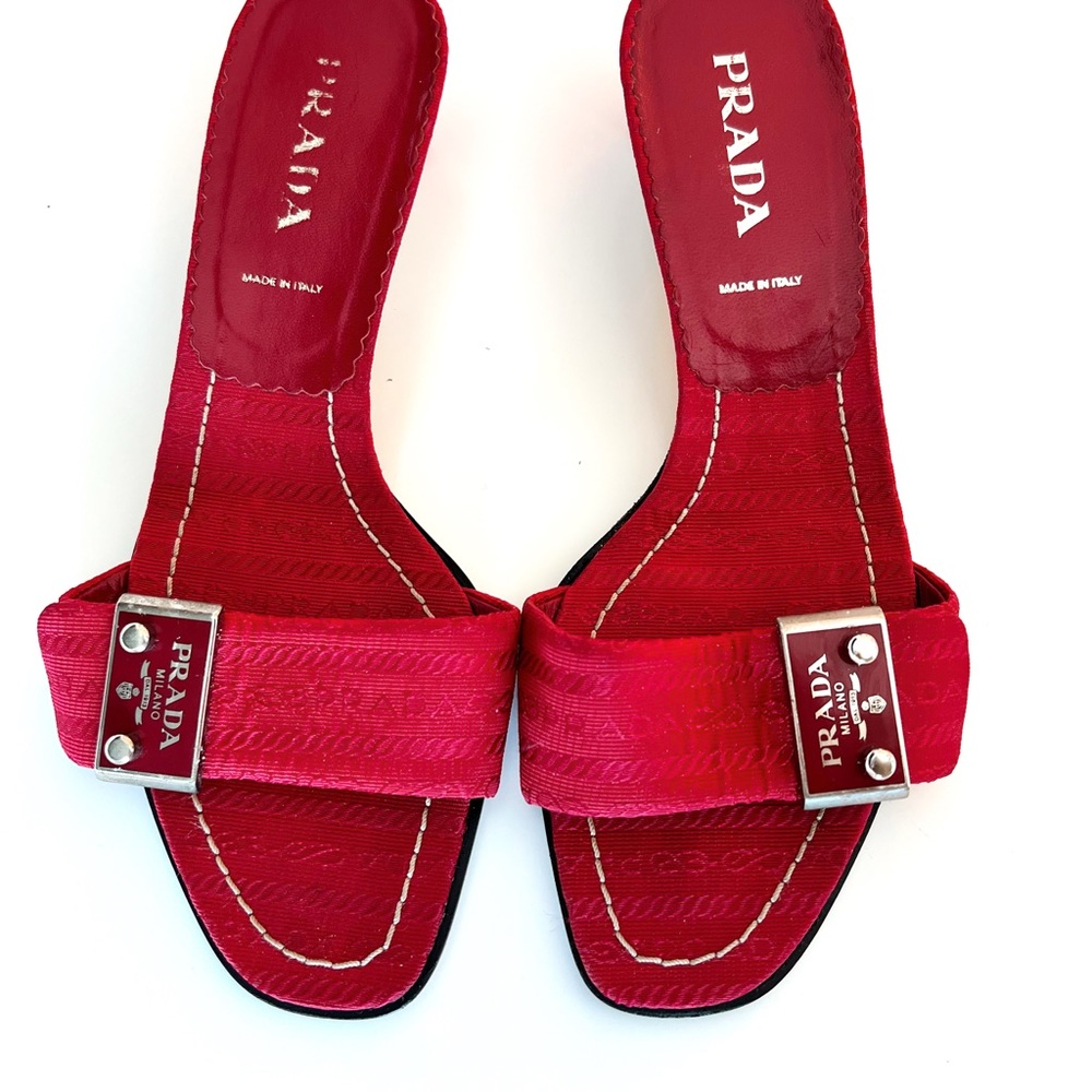 Prada Women's Red Slide Sandals